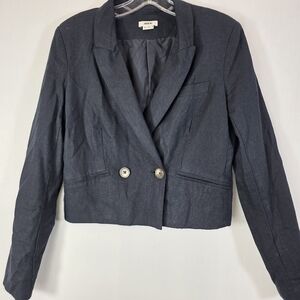 Jason Wu Cropped Double Breasted Linen Blazer - M